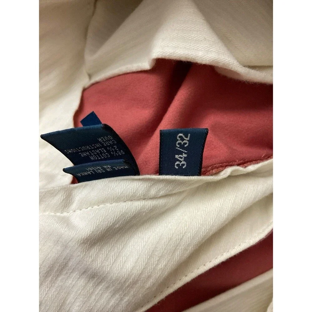 Polo Ralph Lauren Classic Fit Pants 34x32 Coral Red Flawed Stretch Cotton Preppy